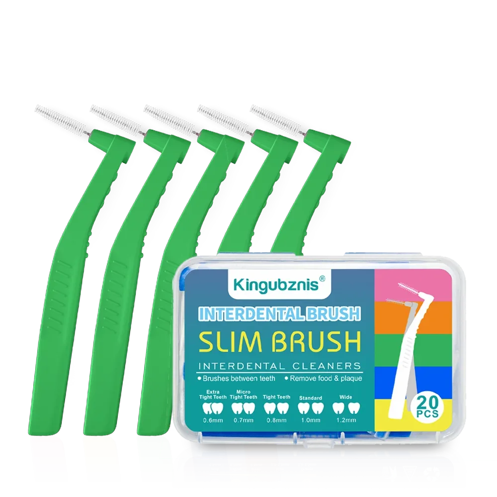 Kingubznis 20pcs Interdental Brush For Dental Orthodontics Clean Between Teeth Cleaning Tools Soft Mini Brush With Dust Cover - Urbizia