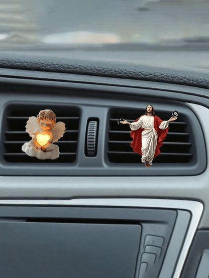 2pcs Angelic Car Air Vent Clip, Women's Car Decor, Cute Acrylic Car Air Freshener Vent Clip, Car Accessory