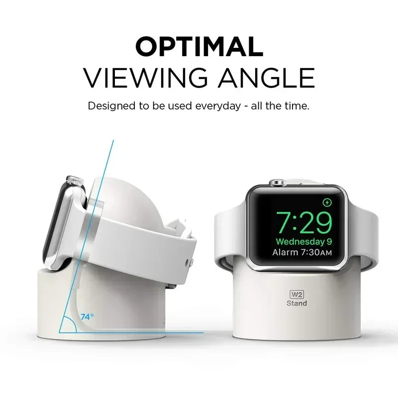 Charger Stand For Apple Watch Series Ultra/8/SE2/7/6/SE/4/3 49mm/45mm/44mm/42mm/41mm/40mm/38mm Durable Silicone Nightstand Mode - Urbizia
