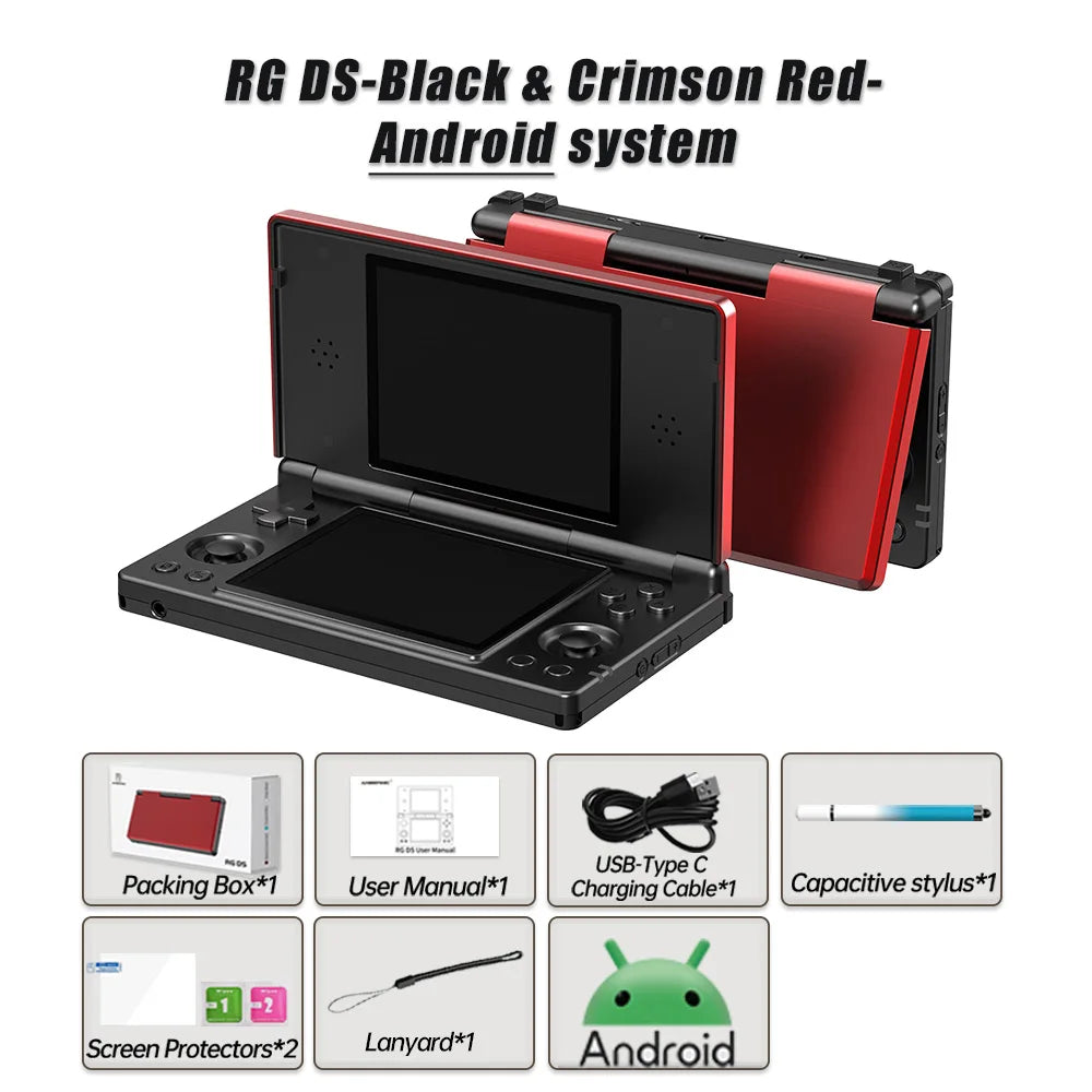 Anbernic RG DS Dual 4.0” IPS Screen Video Game Console Android 14 Support Dual Application On Split Screens & Hall Switch Chip