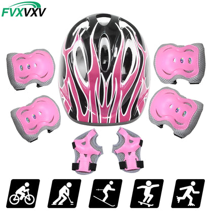 Kids Helmet & Protective Gear Set for Ages 3-10, Adjustable Bike Helmet with Knee Pads, Elbow Pads & Wrist Guards,Roller Skate