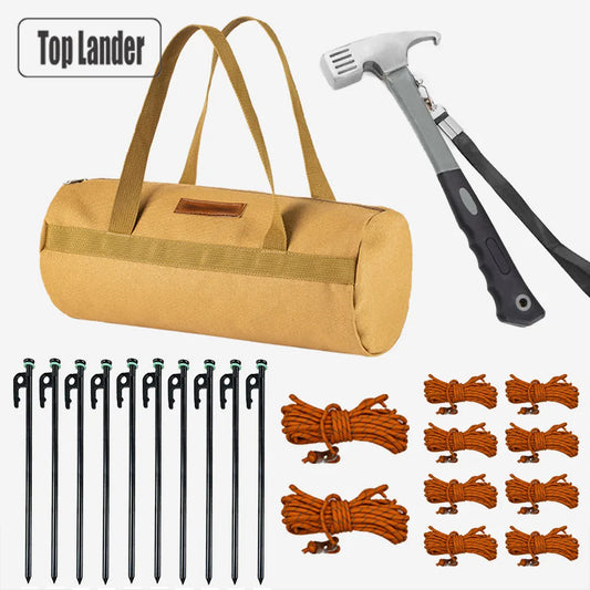 Camping Gear Storage Bag Forged Pack 30cm Tent Stakes Pegs Ropes Hammer Accessories Organizer Carry Bag Outdoor Camping Hiking