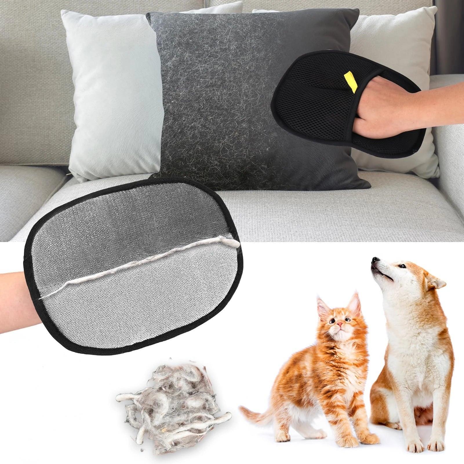 Double-Sided Pet Grooming Gloves, Cat Grooming Gloves, Pet Grooming Gloves for Dogs Bathing, Versatile Grooming Gloves for Washi - Urbizia