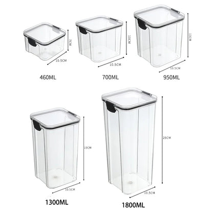Sealed Jars Kitchen Grain Storage Organizer Large Tank Plastic Moisture-proof Storage Box Household Seasoning Jars Set 2030