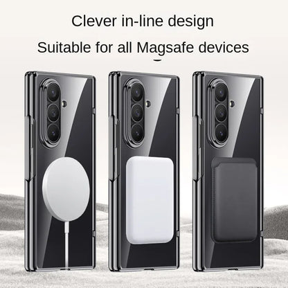 For Samsung Galaxy Z Fold 7 electroplated magnetic case with integrated tempered glass front film anti-fingerprint phone case