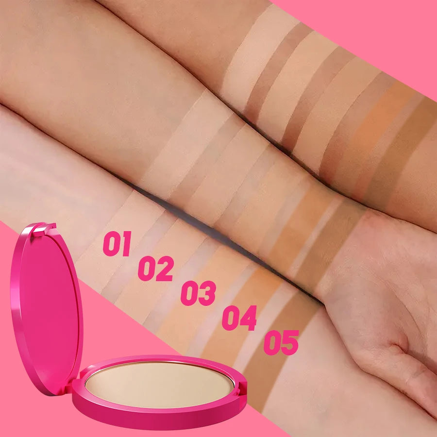 Natural Matte Pressed Powder – Oil Control & Brightening Compact