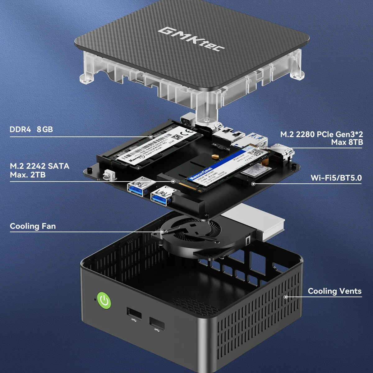 GMKtec G3S Mini PC Intel Alder Lake N95 Windows 11 Pro Mini PC 8GB DDR4 128/256GB PCIe M.2 SSD WiFi 5 BT5.0 Desktop Computer