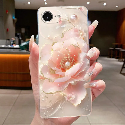 For iPhone 16e Case Clear Luxury Fashion Butterfly Flowers Soft TPU Silicone Jelly Back Cover for Apple iPhone 16e Phone Case