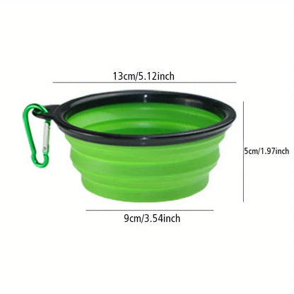 Dog Folding Bowl Portable Dog Travel Bowl Dog Food Water Bowl for Outdoor Walking Silicone Dog Food Water Bowl with Bowl Lip - Urbizia