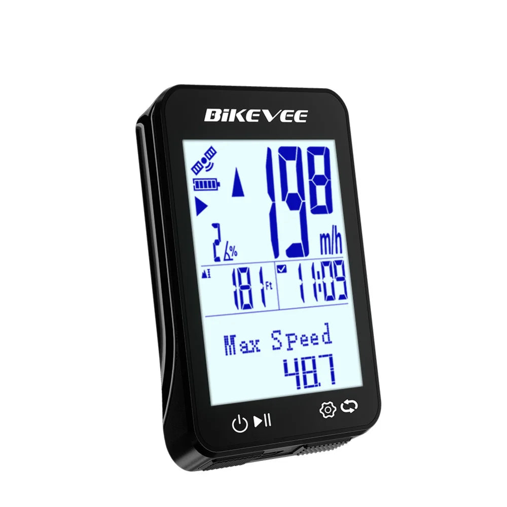 Bikevee Outdoor Riding Wireless GPS Bike Cycling Computer Waterproof With Auto Start/Stop Backlight Bracket 8 Types Multilanguage MTB Road Cycle Odometer Speedometer Stopwatch Bicycle Accessories
