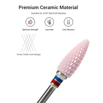 1pcs Ceramic Nail Drill Bit Rotary Cuticle Burr Gel Remover Files Mills for Electric Drill Machine Nail Art Tools Accessories