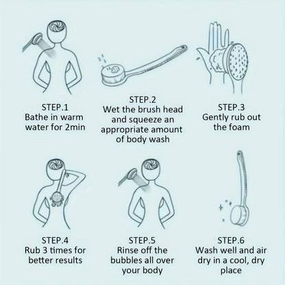 Soft Body Scrubber with Long Handle