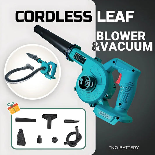 Cordless 2 in 1 Air Blower & Vacuum Cleaner, Leaf Dust Collector for Car, Computer, Garden, Compatible with Makita 18V/21V