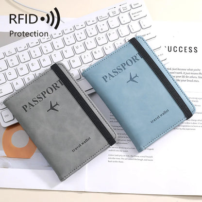 RFID Blocking Passport Holder PU Leather Anti-magnetic Travel Wallet Card Case Travel Accessories 6 Colors Optional