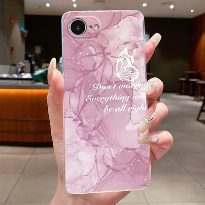 For iPhone 16e Case Clear Luxury Fashion Butterfly Flowers Soft TPU Silicone Jelly Back Cover for Apple iPhone 16e Phone Case