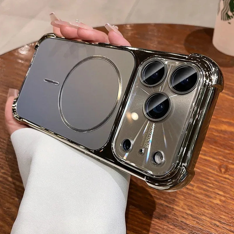 Aurora Plating Airbag MagSafe iPhone Shockproof Case
