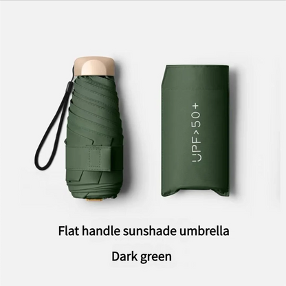 Ultra Light Small Mini Women Five Fold Umbrella Sun Proof Sun Proof Anti UV Sun Rain Dual Use Umbrella Thick Black Glue Pocket S