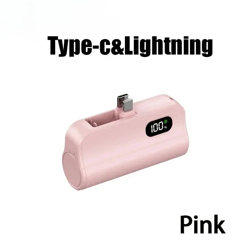 Mini Capsule Power Bank 5000mAh 20W Fast Charging Portable