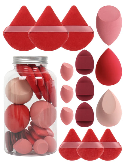 15-Piece Makeup Puff & Mini Sponge Set – Foundation & Air Cushion Tools