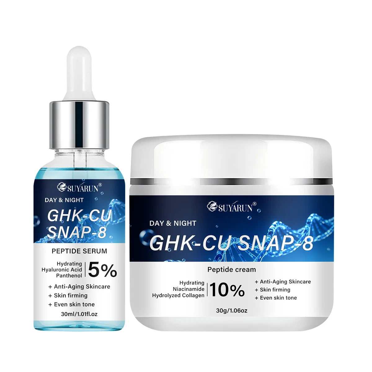 SUYARUN GHK-CU SNAP 8 Cream & Serum - Anti-Aging Facial Moisturizer, Firming and Moisturizing for All Skin Types.