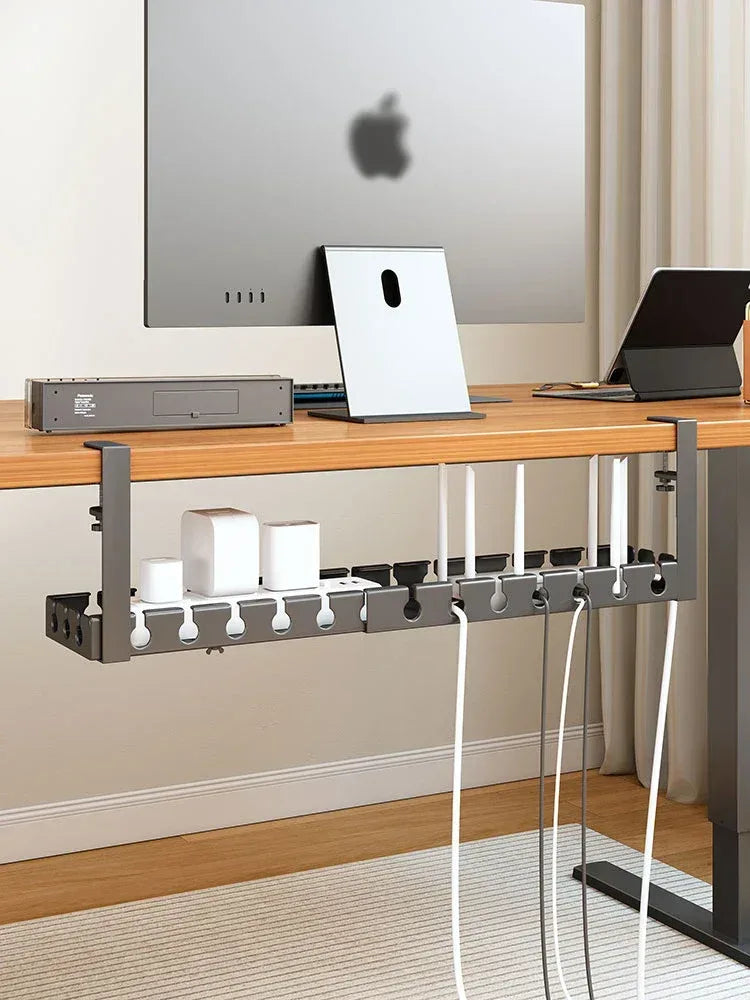 Under Desk Cable Management Tray,Extendable Sturdy Steel Under Desk Cord Hider Raceway,Power Strip Cord Holder Wire Management - Urbizia