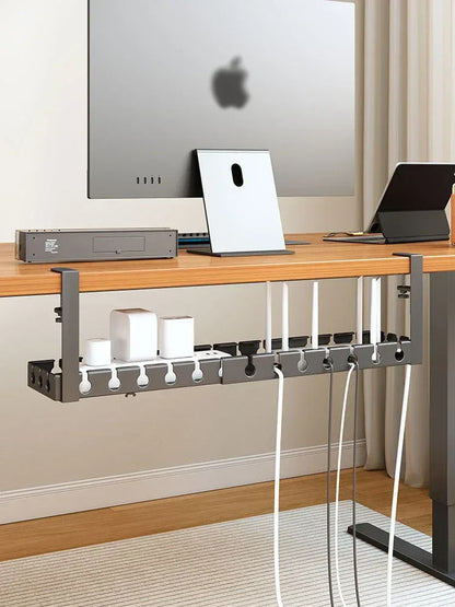 Under Desk Cable Management Tray,Extendable Sturdy Steel Under Desk Cord Hider Raceway,Power Strip Cord Holder Wire Management - Urbizia
