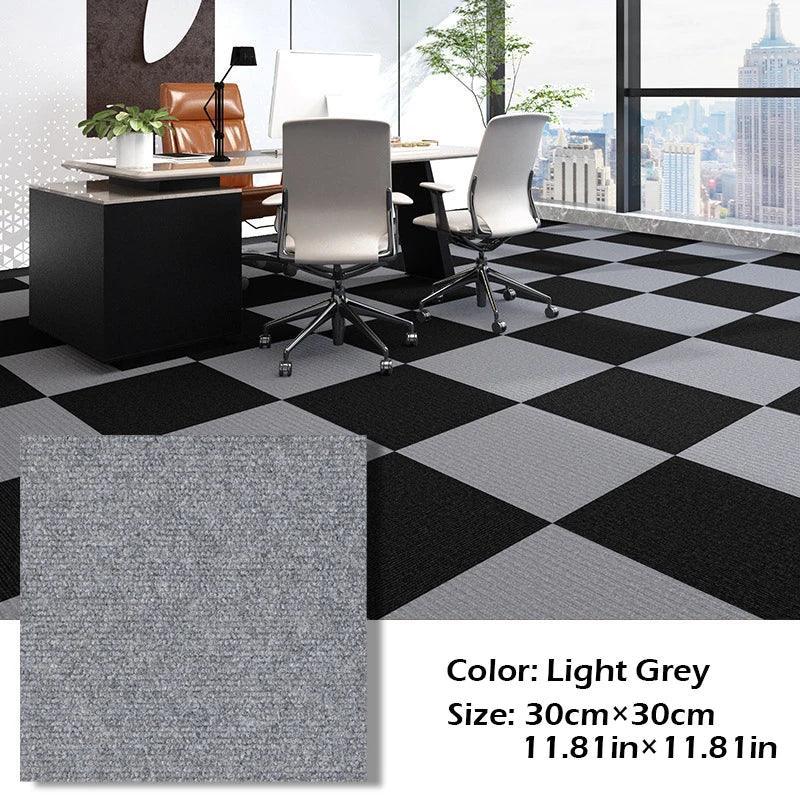 30x30cm DIY Modern Carpet Self-adhesive Anti Slip Block Fully Spread Floor Mat Bedroom Study Office Can Be Cut - Urbizia