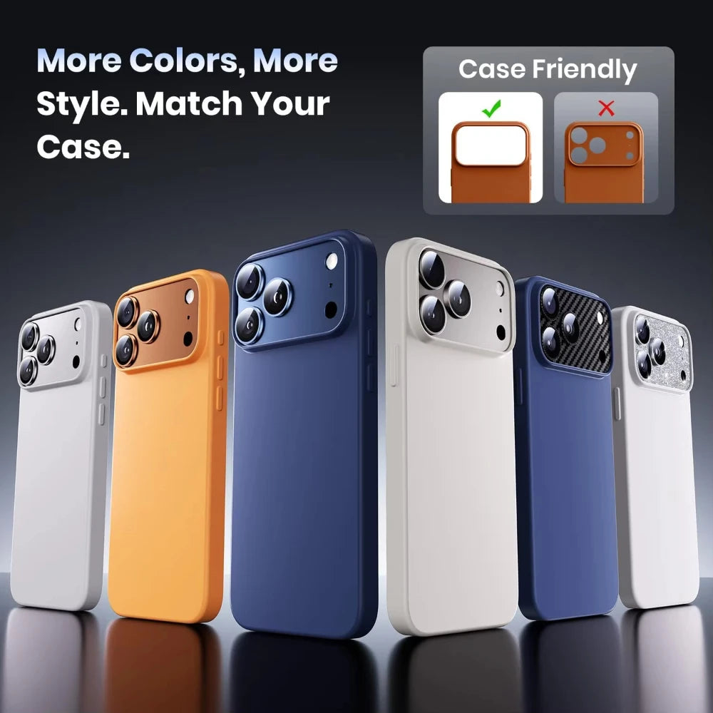 NNBILI For iPhone 17 18 Pro Max Camera Lens Protector Strong Adsorption Metal Tempered Glass Camera Screen Full Protective Cover