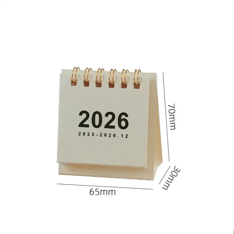 2026 Mini Simple Desk Calendar - Creative Spiral-Bound Calendar for Desktop Decoration & Office Stationery - Urbizia