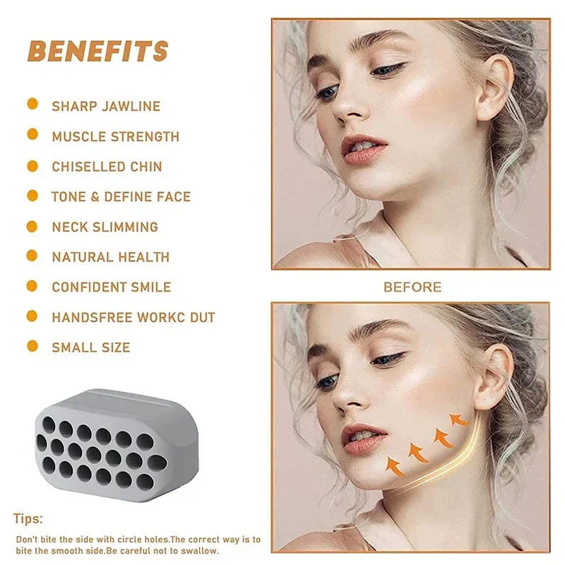 Silicone Jaw Exerciser Facial Toner & Jawline Fitness Ball Neck Toning Equipment Facial Beauty Tool Double Chin Exerciser - Urbizia