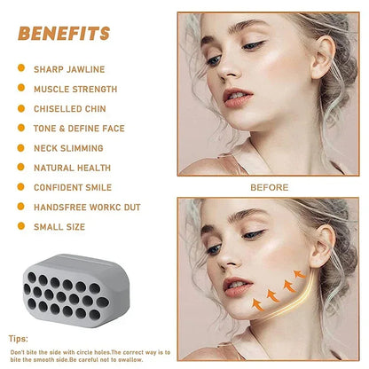 Silicone Jaw Exerciser Facial Toner & Jawline Fitness Ball Neck Toning Equipment Facial Beauty Tool Double Chin Exerciser - Urbizia