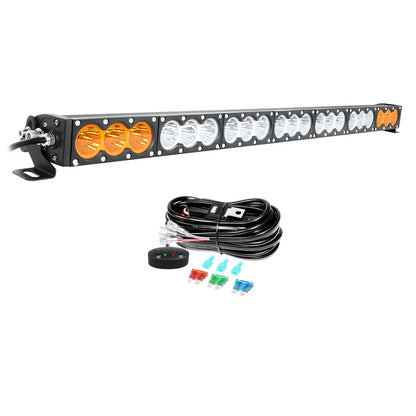 6-54 inch 30-300W LED Bar 4x4 with 12v Wire Harness Kit, LED Light Bar for Offroad Vehicles Trucks ATV, Amber White Fog Light