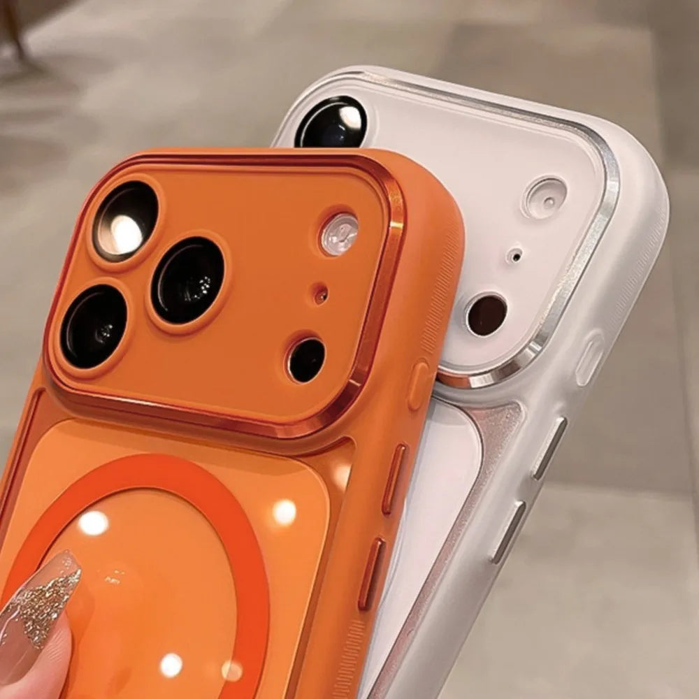 Luxury Shockproof Armor Bumper Clear Magnetic Case For iPhone 18 17 16 15 14 13 12 Pro Max For Magsafe Shockproof Hybrid Cover