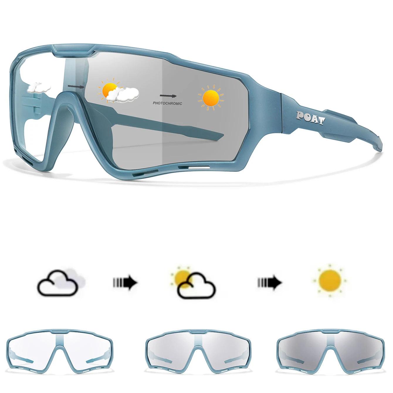 POAT Photochromic UV400 MTB Cycling Sunglasses