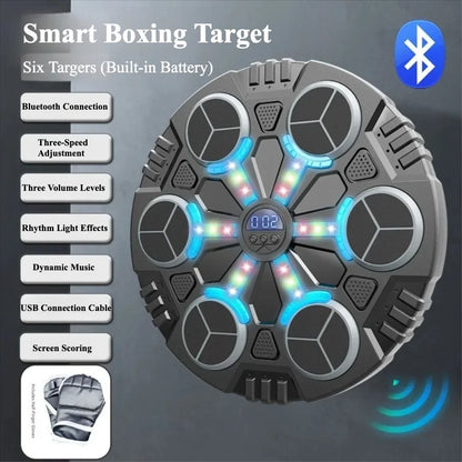 Smart Bluetooth Connection Music Boxing Machine Noise Reduction Wall Mounted Boxing Electronic Target Rhythm Lights for Home