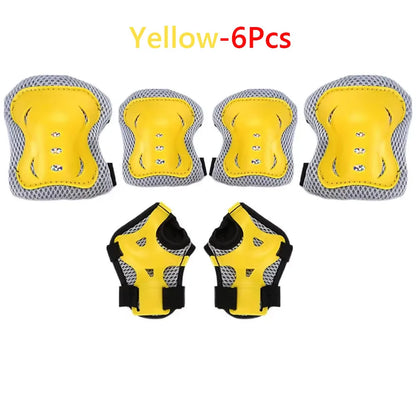 Kids Knee Pads Elbow Pads Age 3-7 Toddler Boys Girls, 6 In 1 Protective Gear Safety Set with Wrist Guard for Skating Cycling Ne