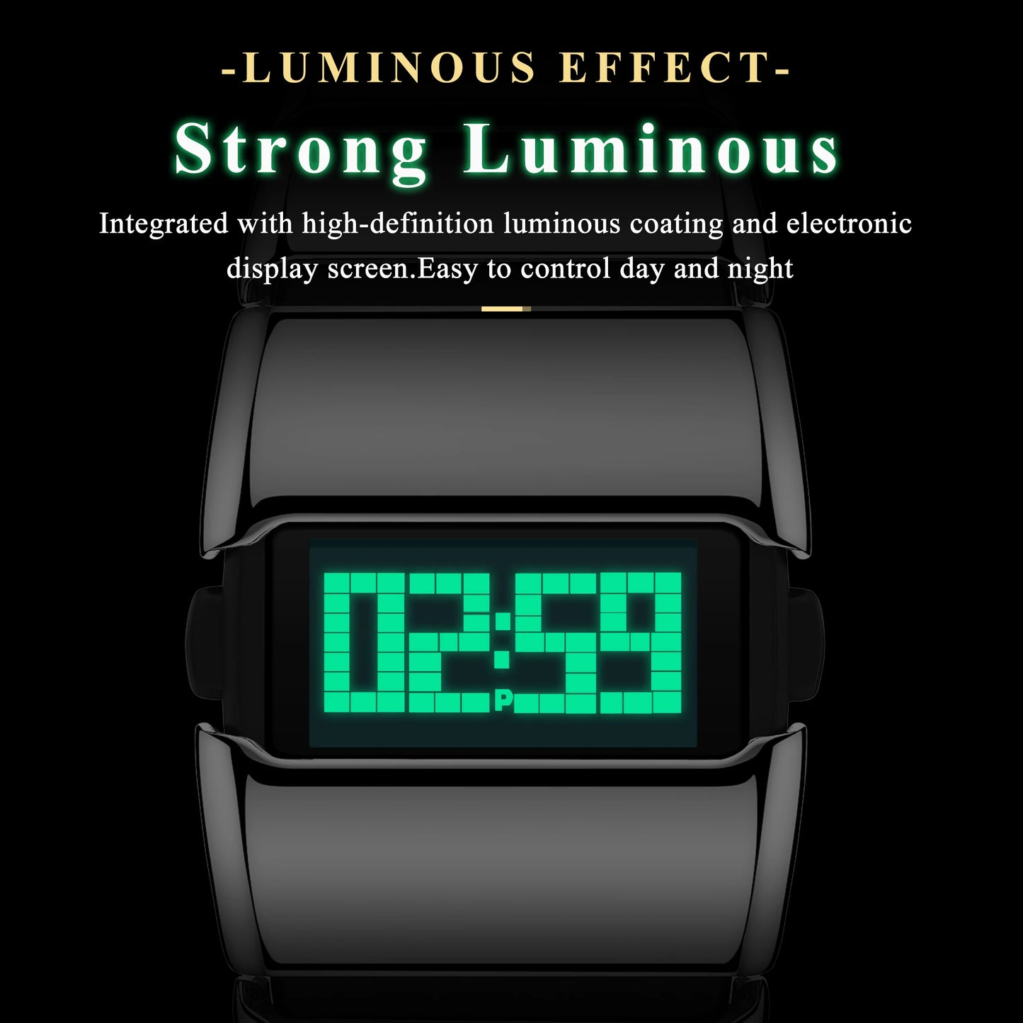 POEDAGAR Fashion LED Men Watch Waterproof Week Date Alarm Digital Man Clock Stainless Steel Electronic Sport Men's Watches Reloj