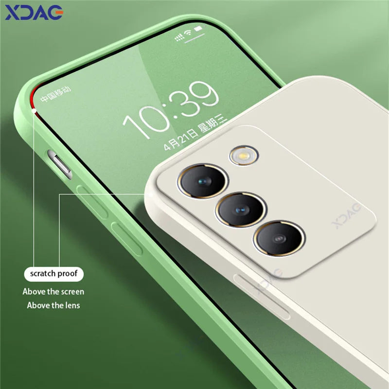 Luxury Dual Layer Cellphones Case Cover for VIVO V30 Lite V40 SE Lens Protection V30Lite V40SE Soft Square Liquid Silicone Armor