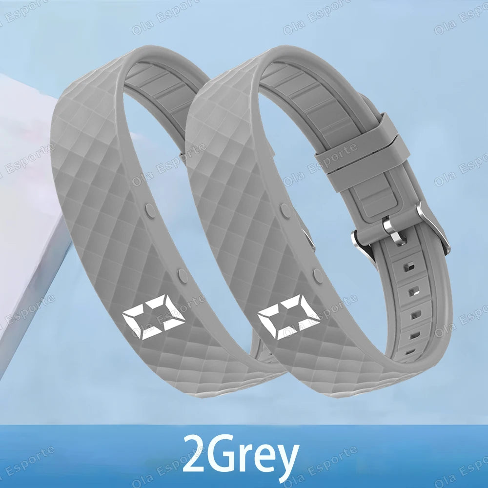 2026 Outdoor Smartwatch Sports Bracelet Vibration Alarm Clock Reminder Sleep Monitoring 24 Hours Pedometer Rechargeable Bracelet