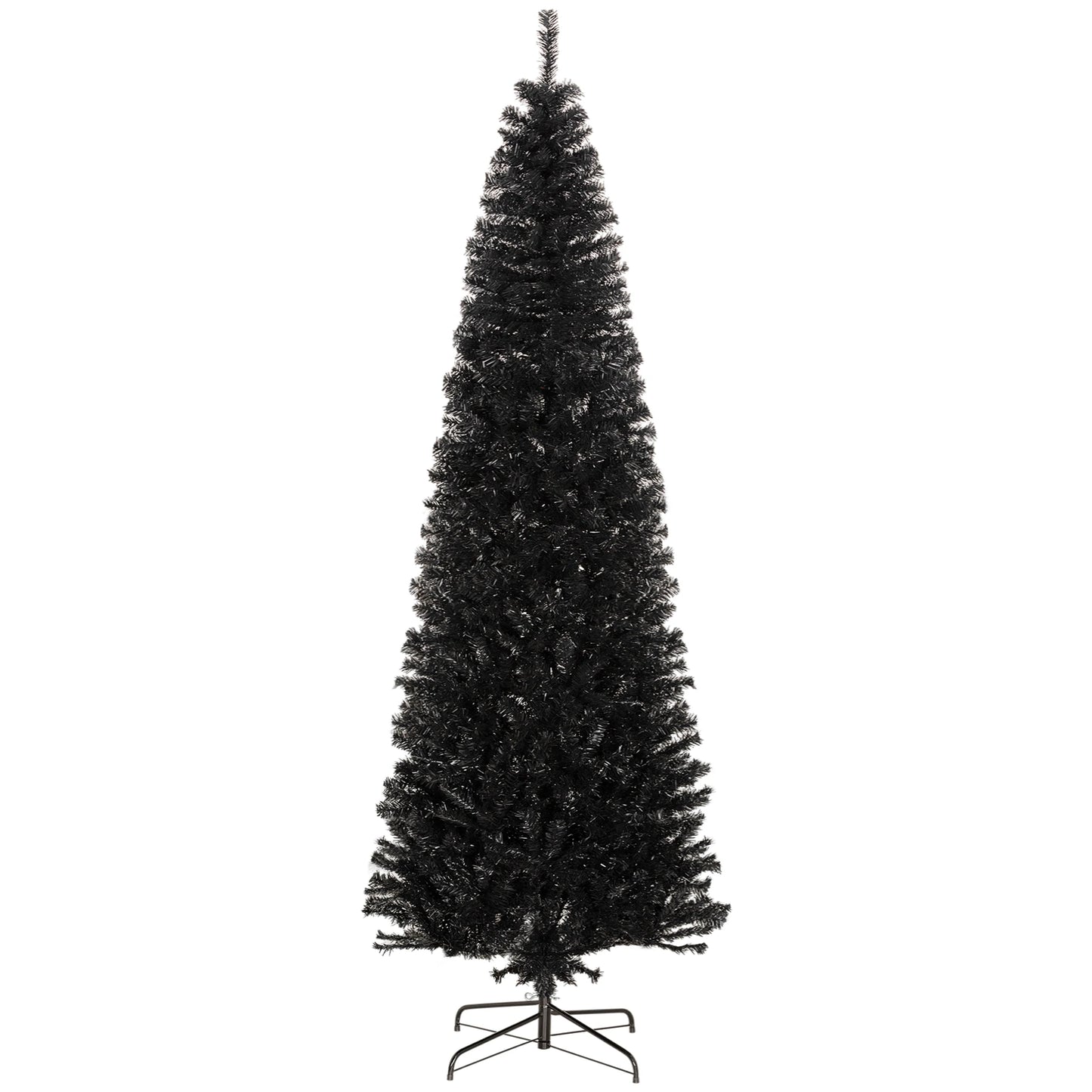 6' Artificial Christmas Tree Realistic Holiday Decoration, 618 Tips, Black