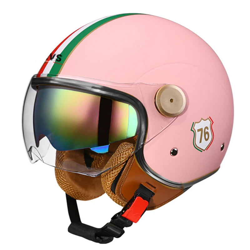 Sevs Open-Face Motorcycle Helmet with Visor