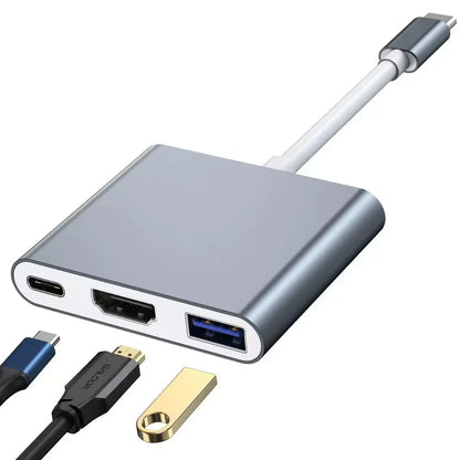 3-in-1 USB-C Hub:type-c 3in 1 PD100W+HDMI(4K/30Hz)+USB3.0