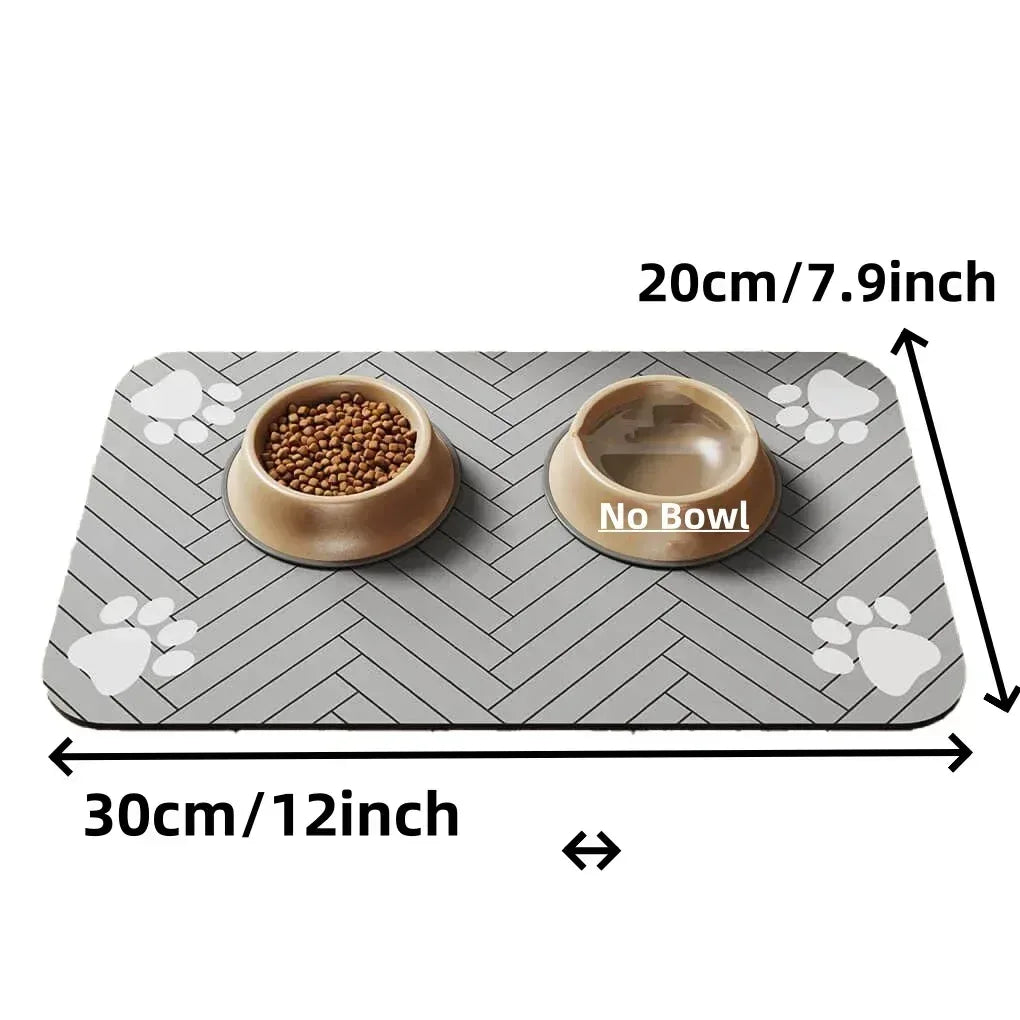 S（little kitten ）、M、L bsorbent Pet Feeding Mat, Waterproof Placemat for Dog & Cat Food & Water Bowls, Quick-Dry Rubber Backing - Urbizia