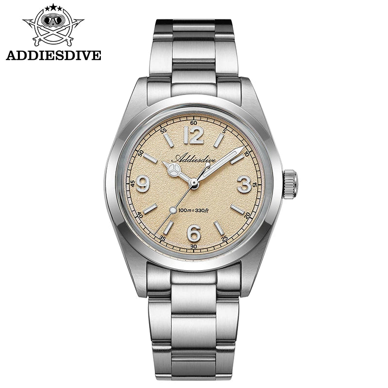 ADDIESDIVE New VH31 Quartz Watches Bubble Glass Retro Elegant WristWatch BGW9/C3 Luminous Waterproof 10Bar Men's Watch AD2518