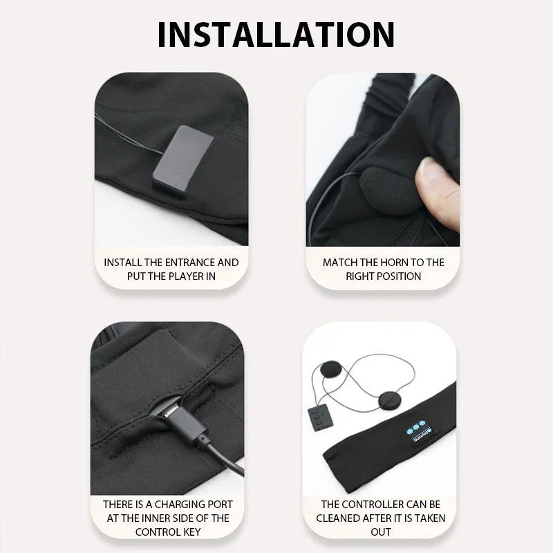 Yoga Hairbands Wireless Bluetooth Headphones Soft Elastic Sports Headbands Sleeping Music Eye Mask Outdoor Sweatband Earphones