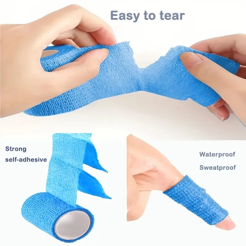 10pcs 2.5/5/10cm Non-Woven Universal Fit for Sports Elastic Foot Support Joint Protection Self-Adhesive Athletic Tape Bandage
