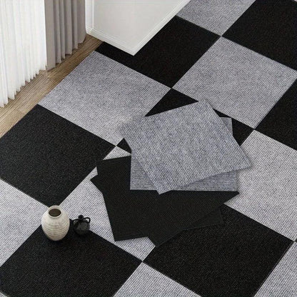 30x30cm DIY Modern Carpet Self-adhesive Anti Slip Block Fully Spread Floor Mat Bedroom Study Office Can Be Cut - Urbizia