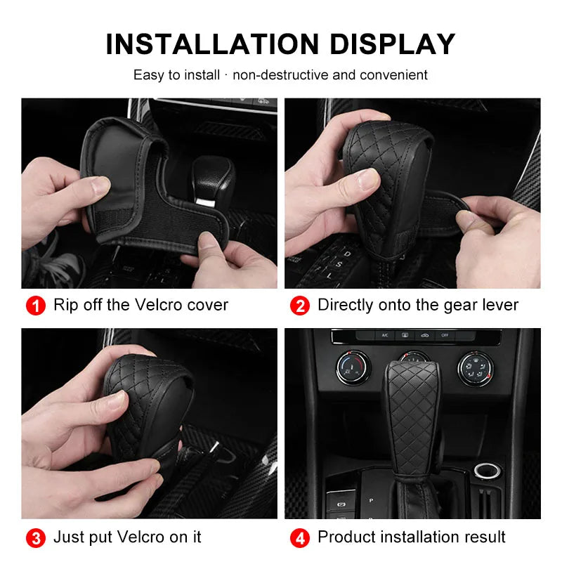 Car Shift Handle Cover Leather Non-Slip Wear-resistant Shift Knob Decor Protective For Mazda 3 CX3 CX4 CX5 CX7 CX8 CX9 CX30 RX7