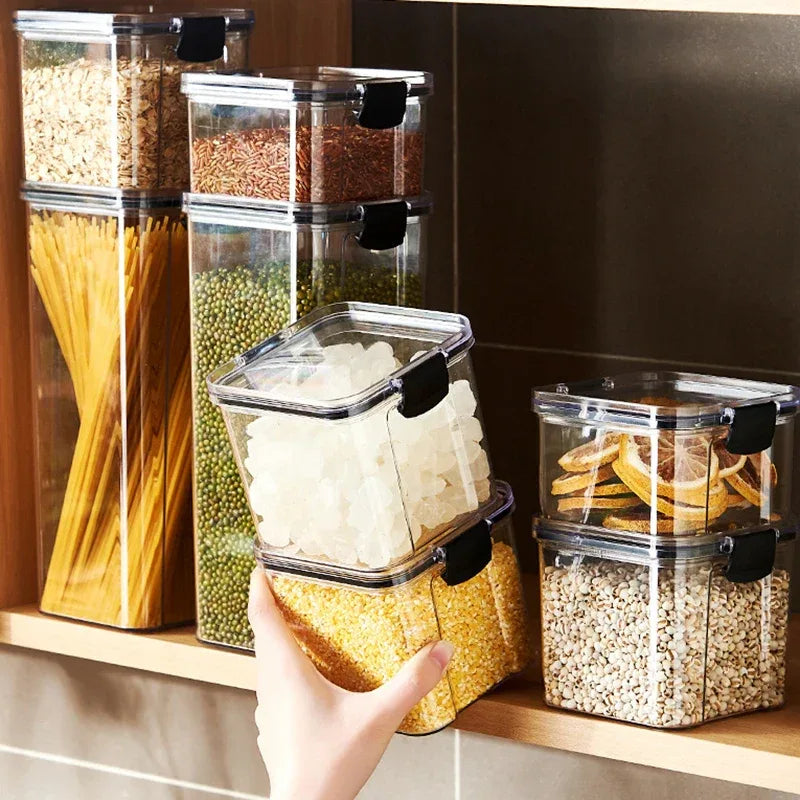 Airtight Kitchen Storage Jar Set – 5 Size Grain Containers
