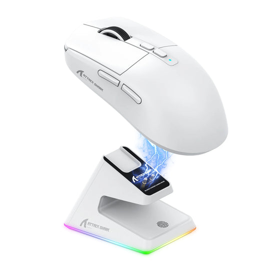Attack Shark X6 Gaming Mouse – PAW3395 Sensor, Tri-Mode Bluetooth/2.4G, RGB Magnetic Charging Base